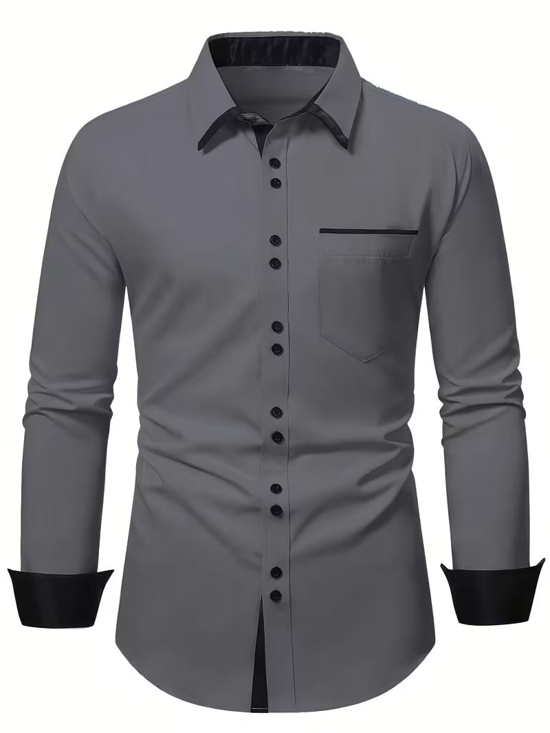 Men Full Sleeve Grey Casual Shirt (SKU-001)