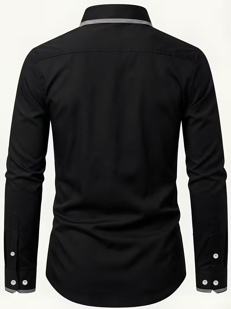 Men Full Sleeve Black Casual Shirt (SKU-032)