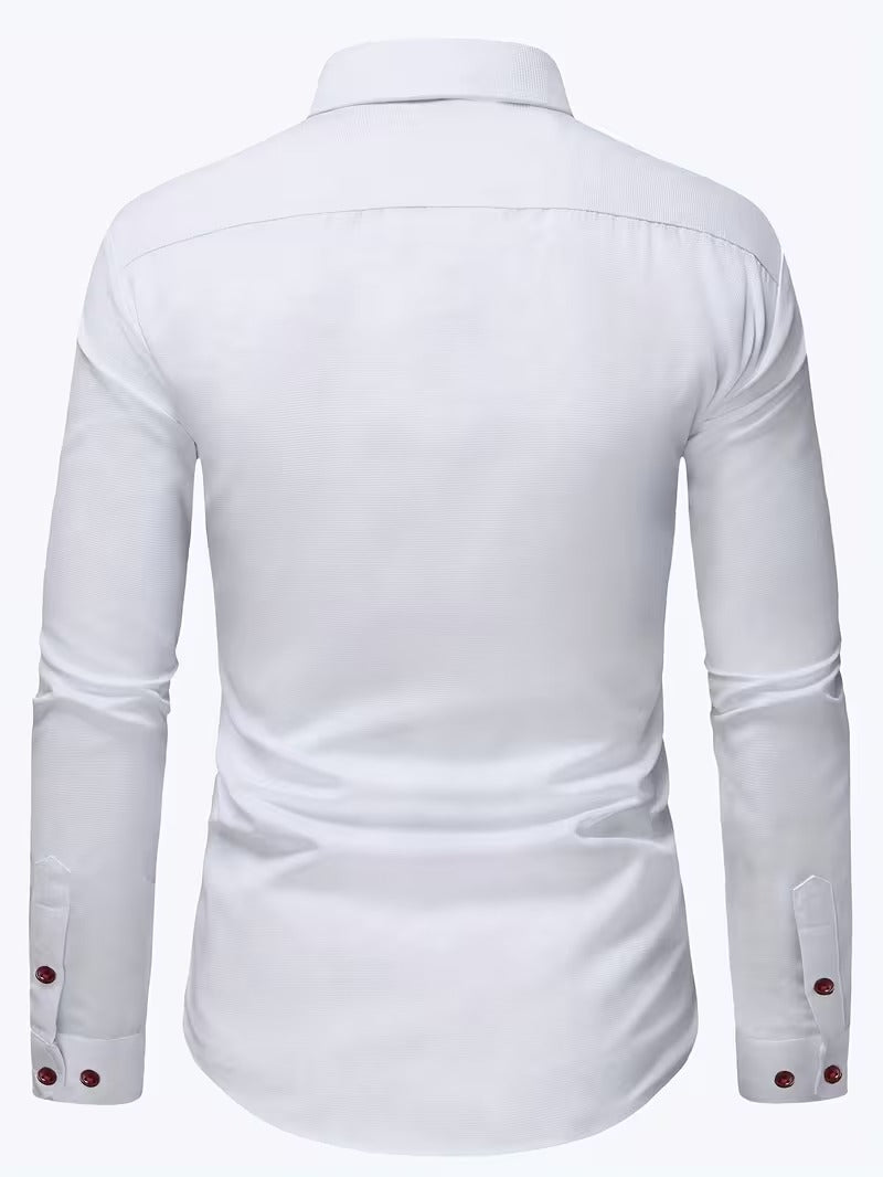Men Full Sleeve White Casual Shirt (SKU-029)