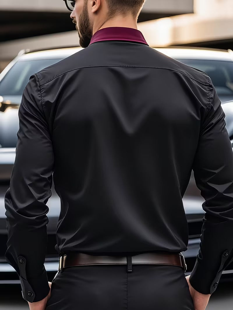 Men Full Sleeve Red and Black Casual Shirt (SKU-020)