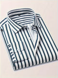 Men Full Sleeve White Blue Striped Casual Shirt (SKU-034)