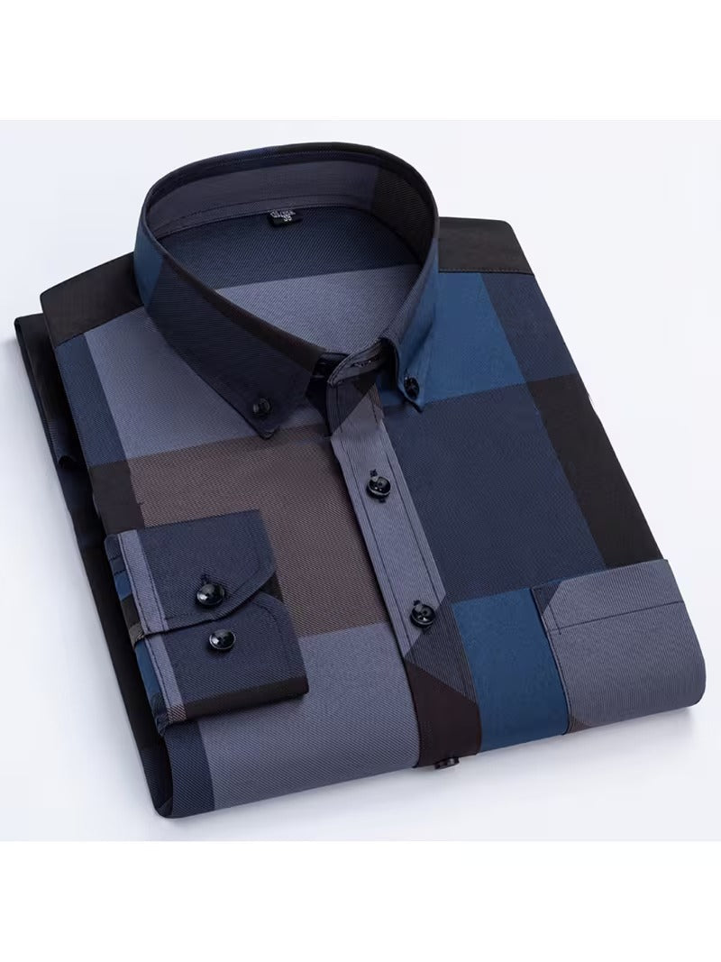 Men Full Sleeve Blue Check Casual Shirt (SKU-030)