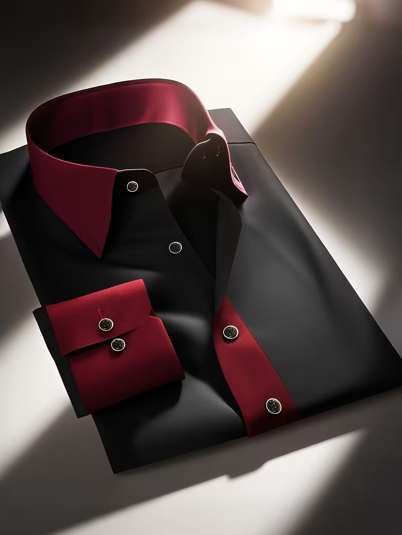 Men Full Sleeve Red and Black Casual Shirt (SKU-020)