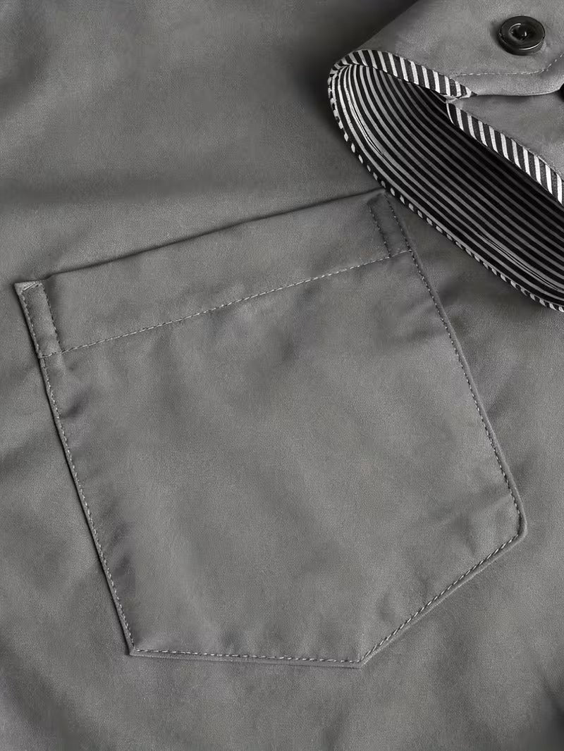 Men Full Sleeve Grey Casual Shirt (SKU-014)