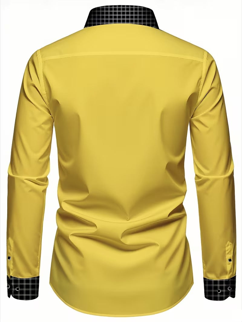 Men Full Sleeve Yellow Casual Shirt (SKU-006)