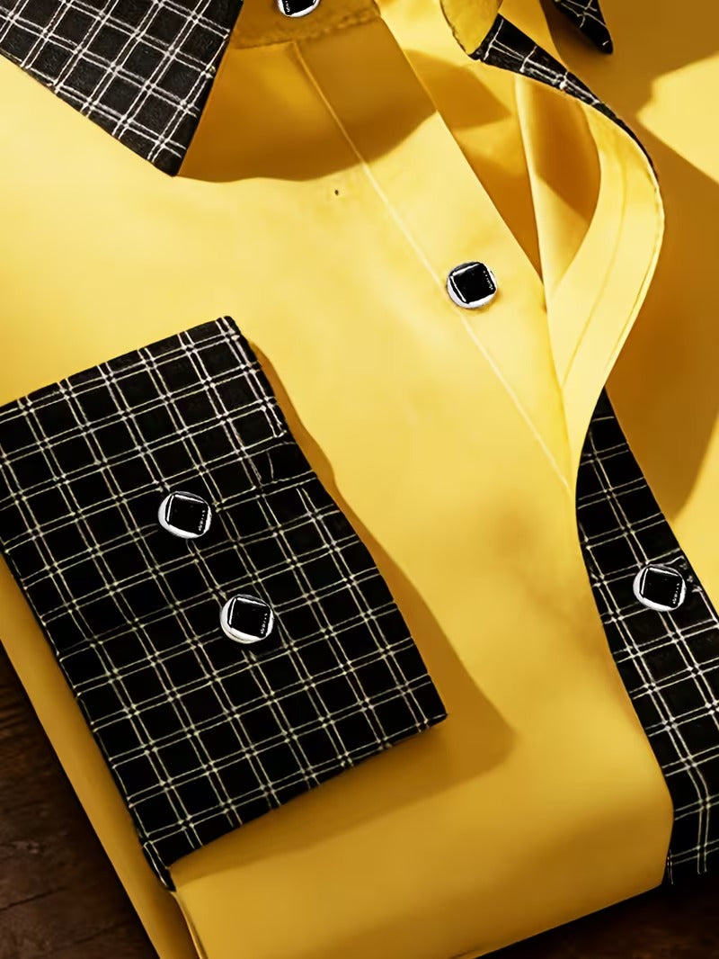 Men Full Sleeve Yellow Casual Shirt (SKU-006)