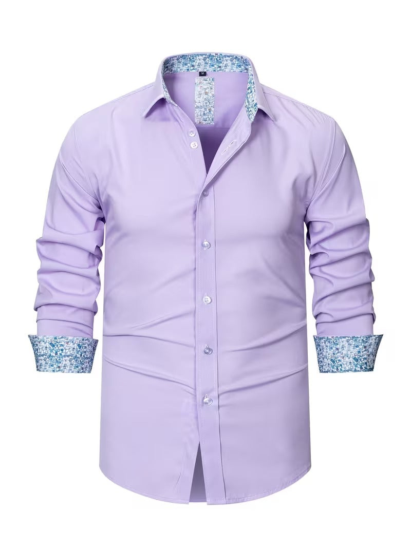 Men Full Sleeve Purple Casual Shirt (SKU-028)