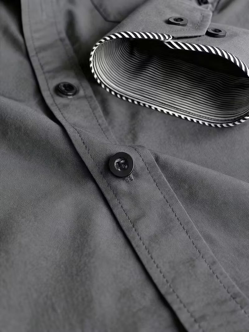 Men Full Sleeve Grey Casual Shirt (SKU-014)