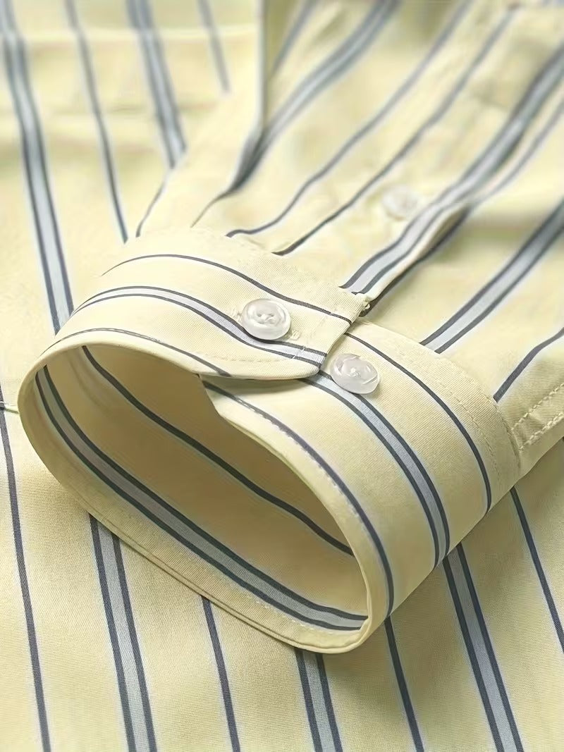 Men Full Sleeve Yellow Casual Shirt (SKU-008)