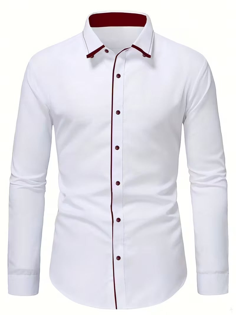 Men Full Sleeve White Casual Shirt (SKU-029)