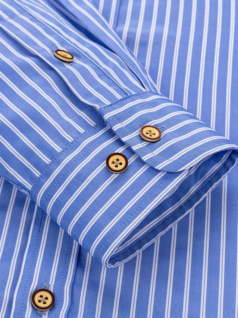 Men Full Sleeve Blue Casual Shirt (SKU-003)