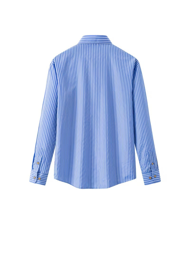 Men Full Sleeve Blue Casual Shirt (SKU-003)
