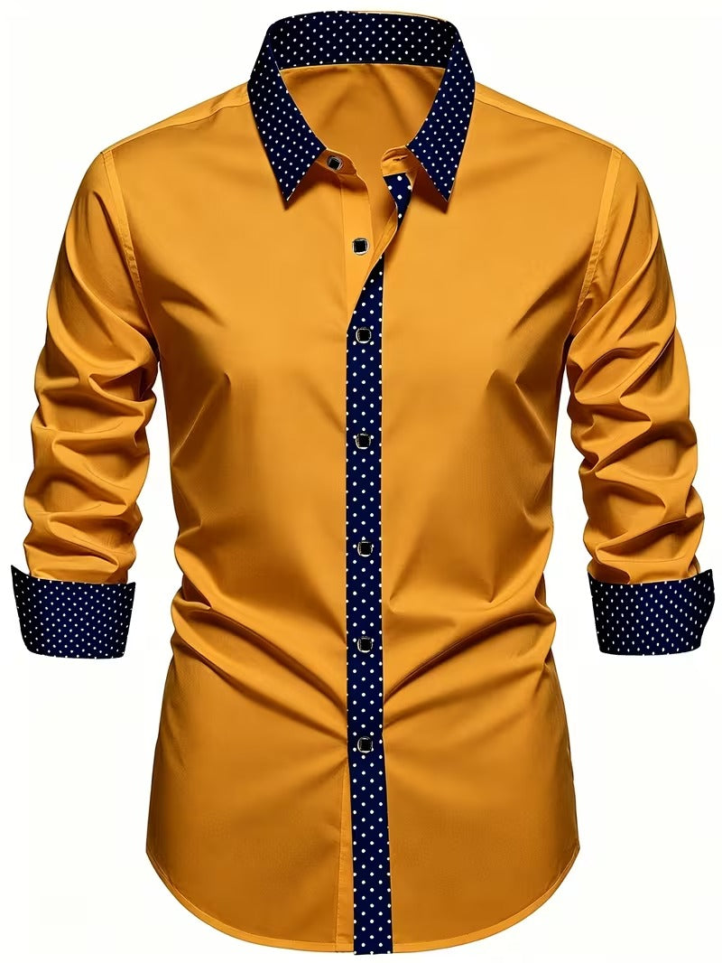 Men Full Sleeve Yellow Casual Shirt (SKU-013)