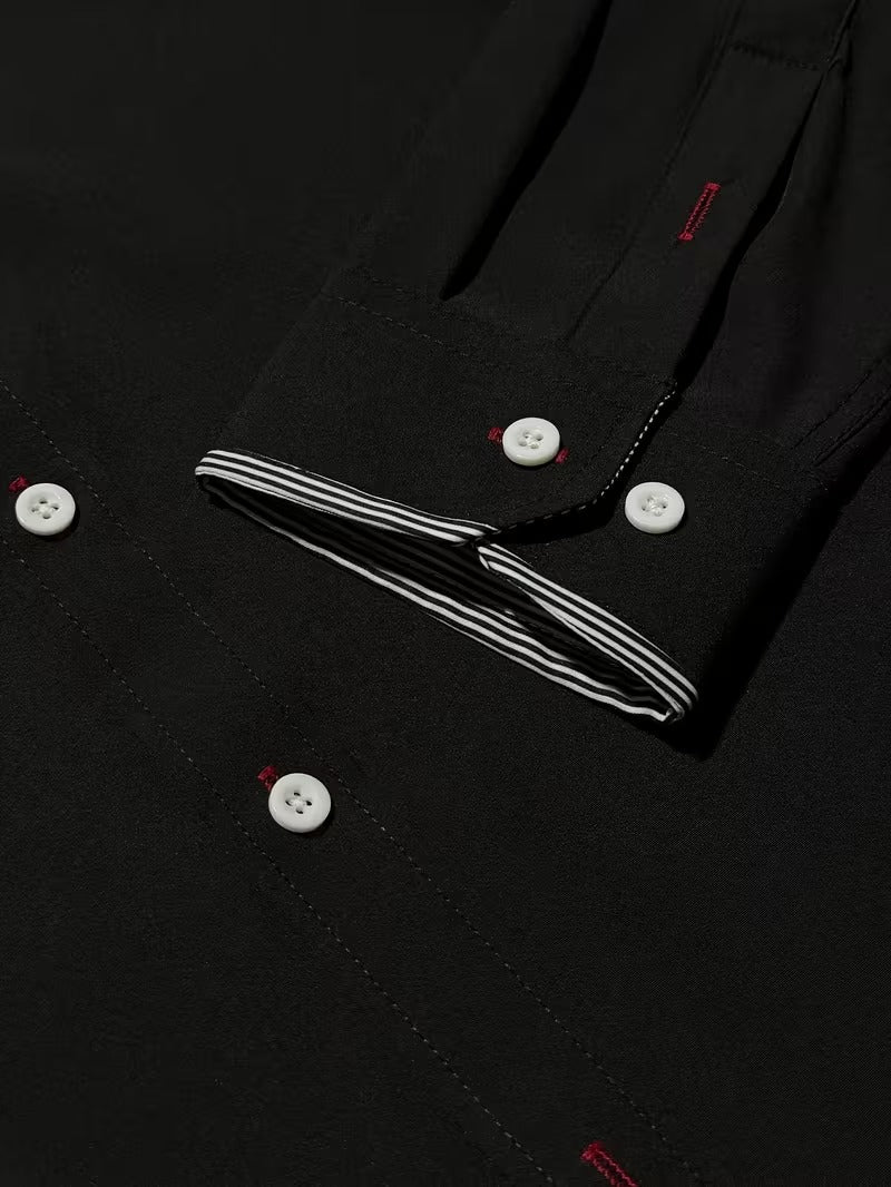 Men Full Sleeve Black Casual Shirt (SKU-032)
