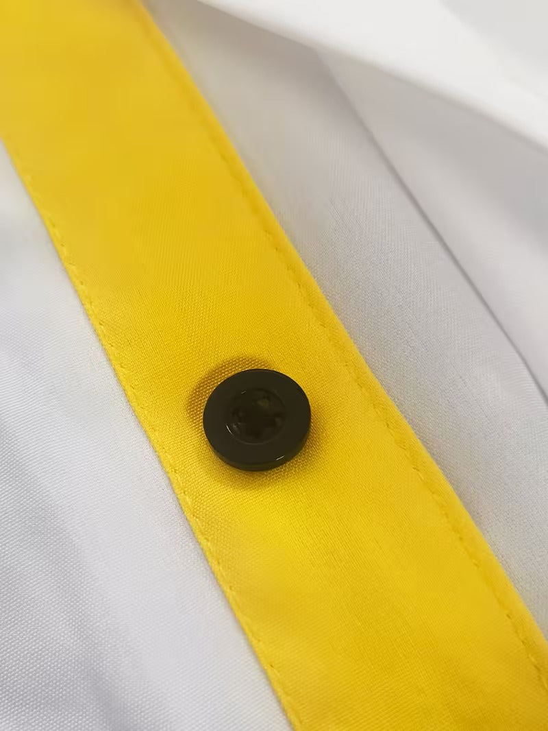 Men Full Sleeve Yellow and White Casual Shirt (SKU-015)