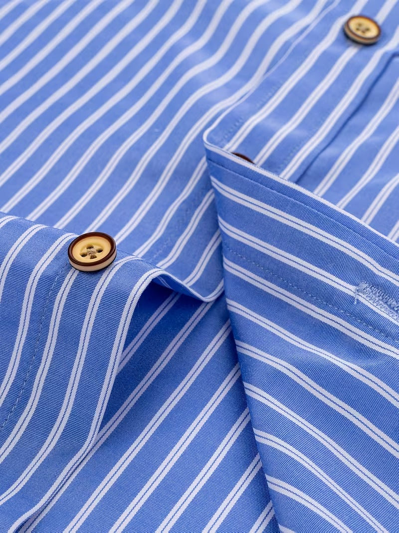 Men Full Sleeve Blue Casual Shirt (SKU-003)