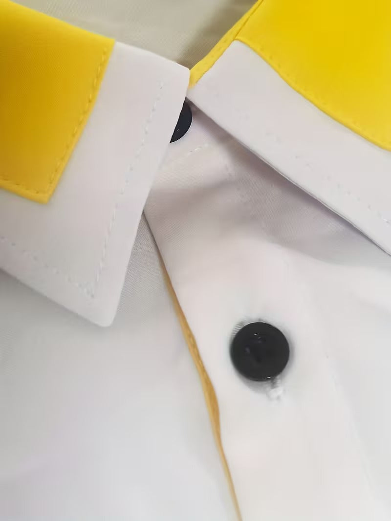 Men Full Sleeve Yellow and White Casual Shirt (SKU-015)