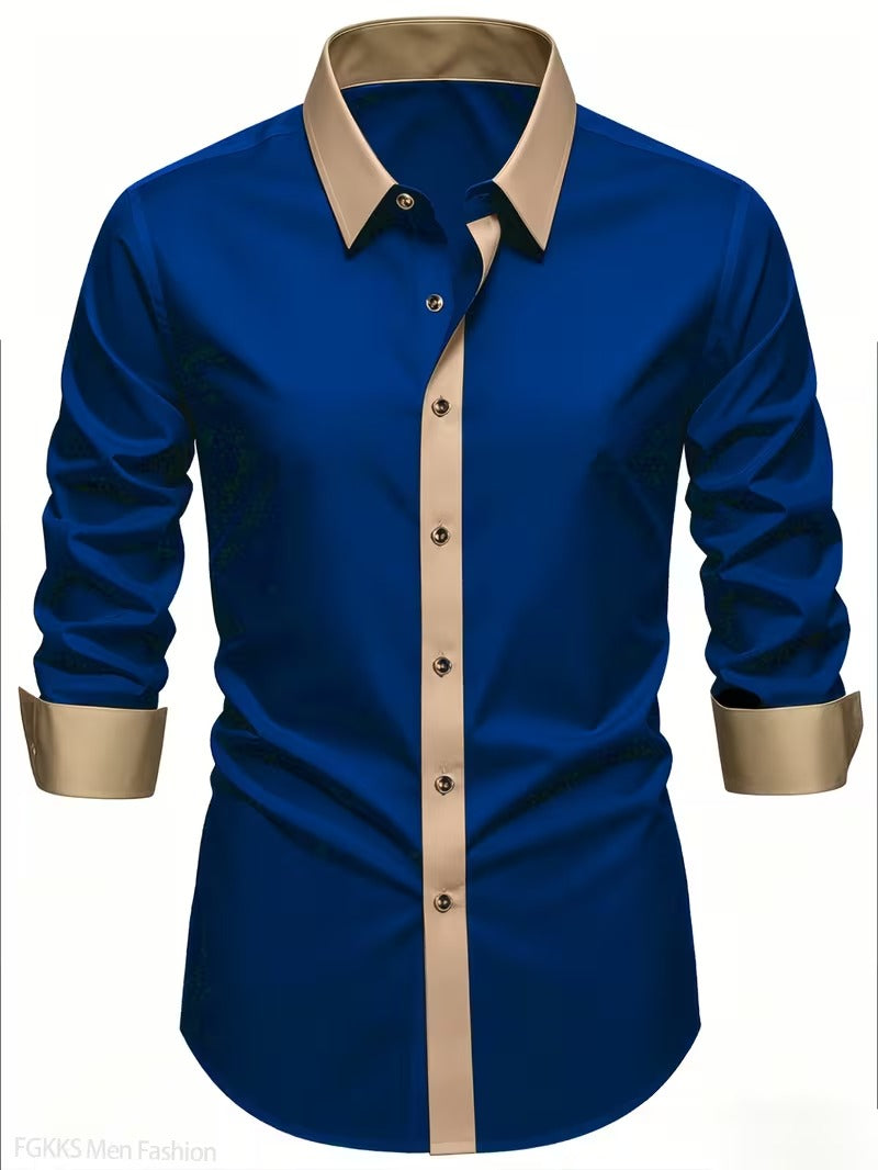 Men Full Sleeve Blue Casual Shirt (SKU-011)