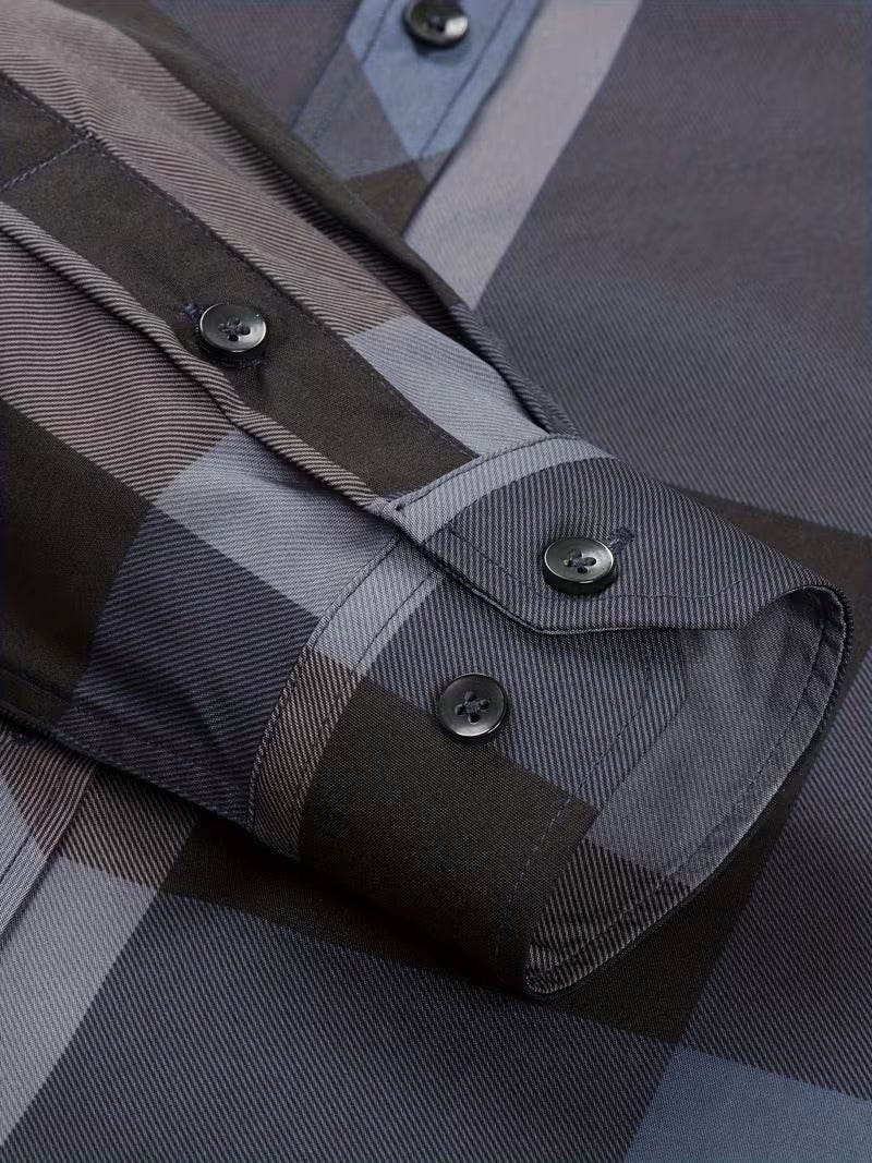Men Full Sleeve Blue Check Casual Shirt (SKU-030)