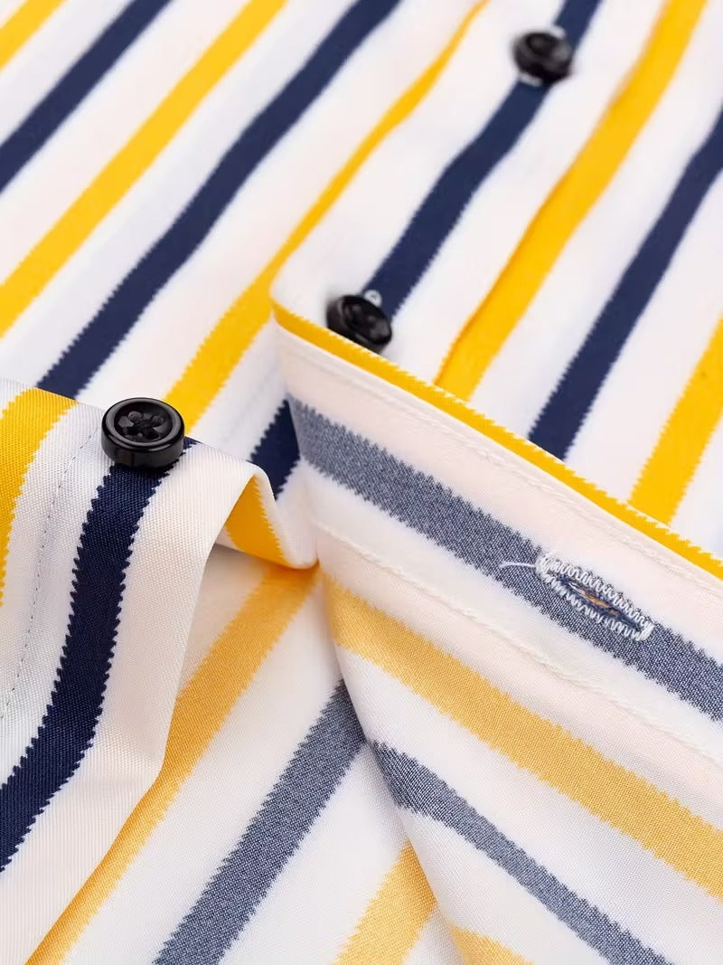 Men Full Sleeve Blue and Yellow Casual Shirt (SKU-005)