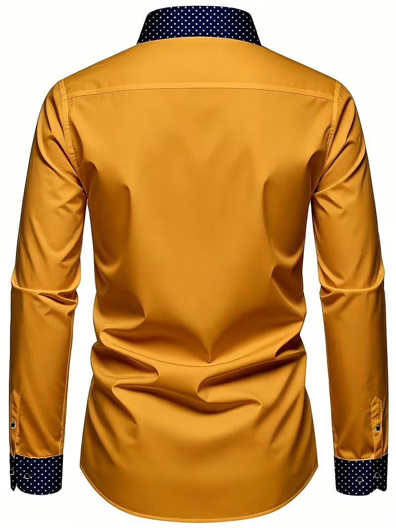 Men Full Sleeve Yellow Casual Shirt (SKU-013)