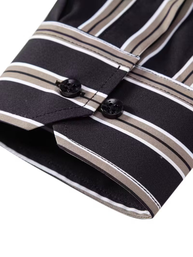 Men Full Sleeve Black Line Casual Shirt (SKU-016)