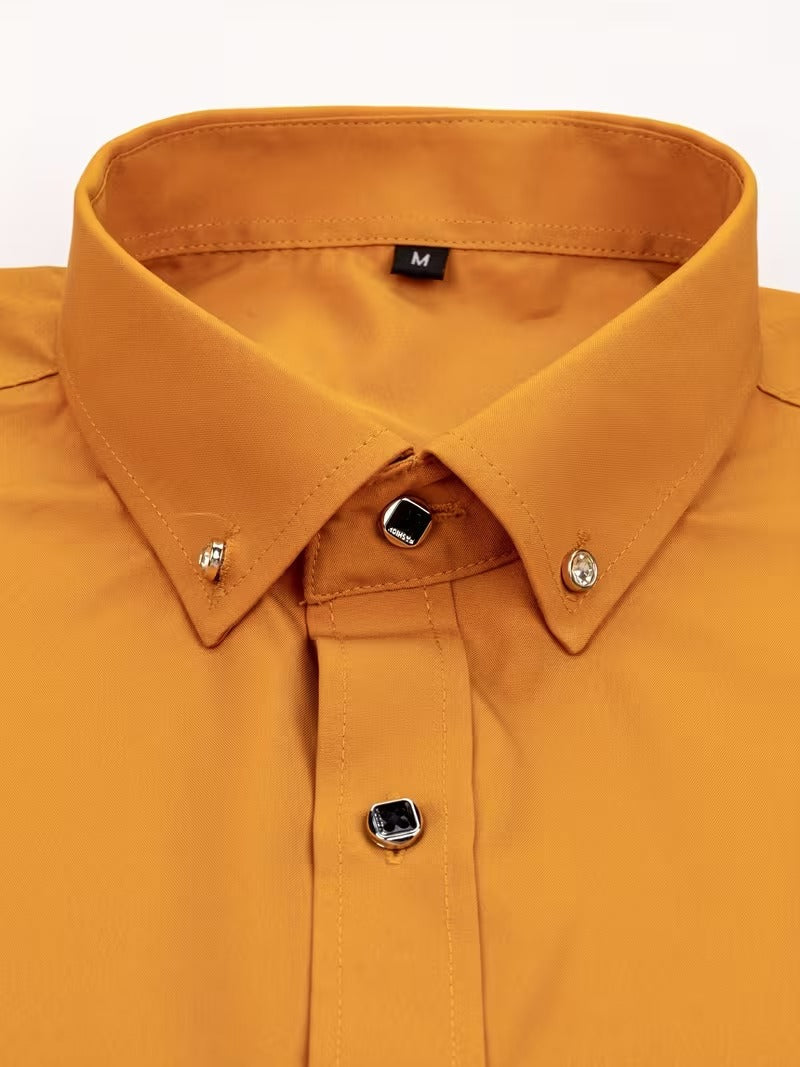 Men Full Sleeve Orange Casual Shirt (SKU-018)
