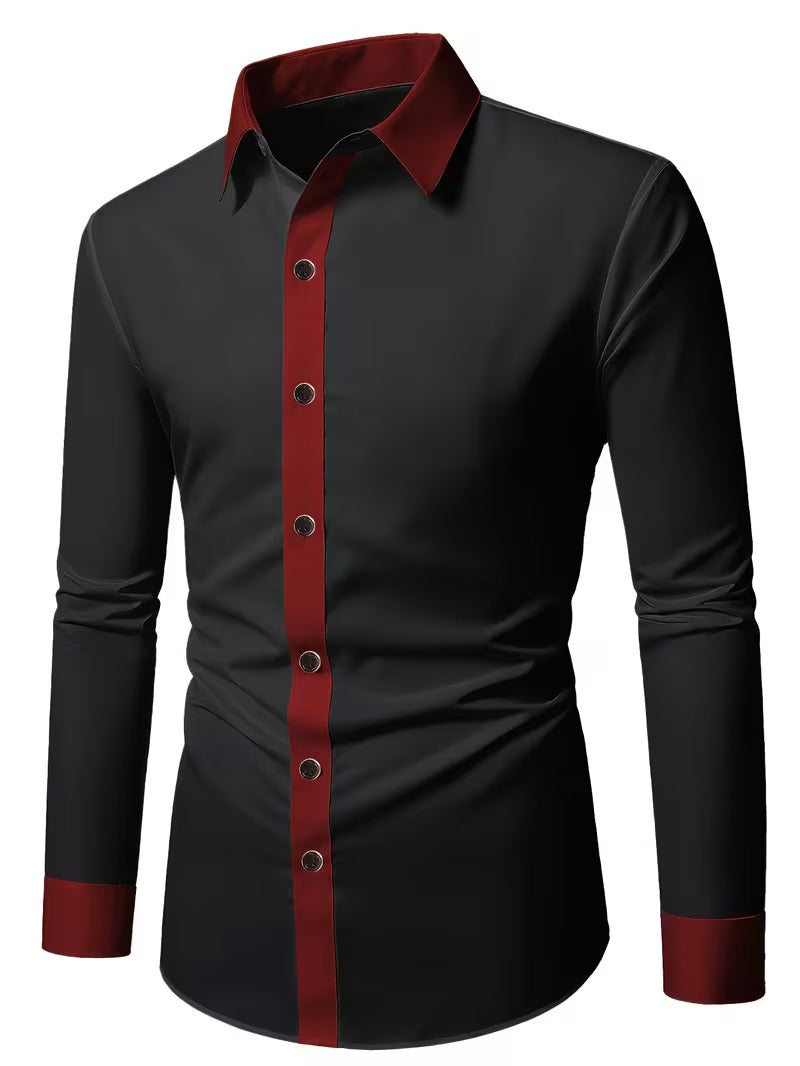 Men Full Sleeve Red and Black Casual Shirt (SKU-020)