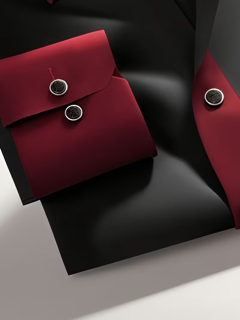 Men Full Sleeve Red and Black Casual Shirt (SKU-020)