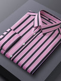 Men Full Sleeve Pink and Black Line Casual Shirt (SKU-017)