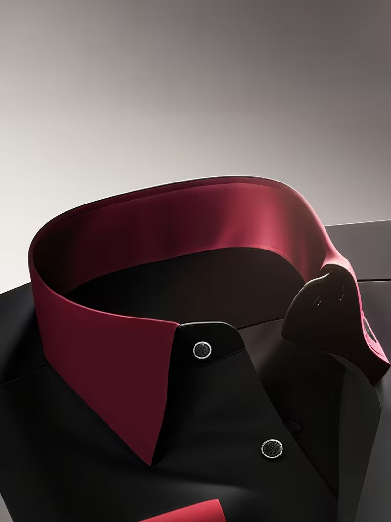 Men Full Sleeve Red and Black Casual Shirt (SKU-020)