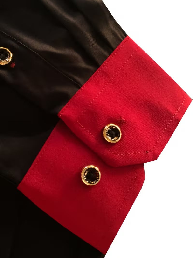 Men Full Sleeve Red and Black Casual Shirt (SKU-020)