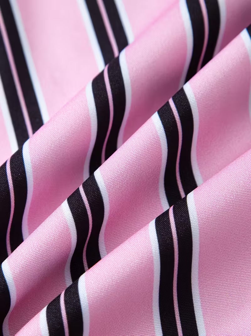 Men Full Sleeve Pink and Black Line Casual Shirt (SKU-017)