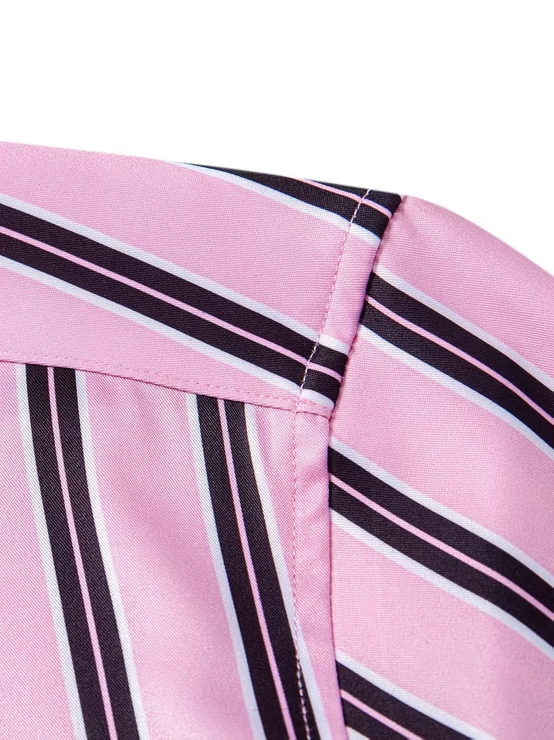 Men Full Sleeve Pink and Black Line Casual Shirt (SKU-017)