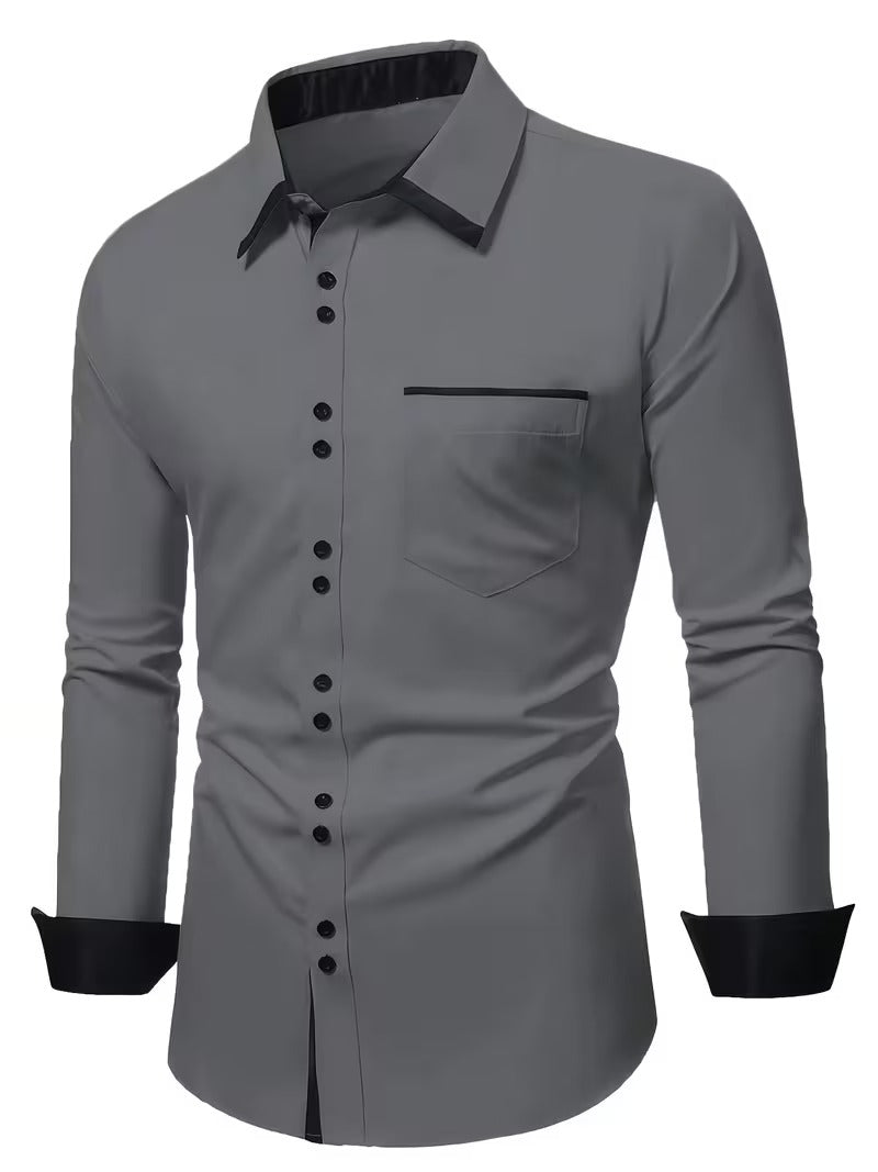 Men Full Sleeve Grey Casual Shirt (SKU-001)