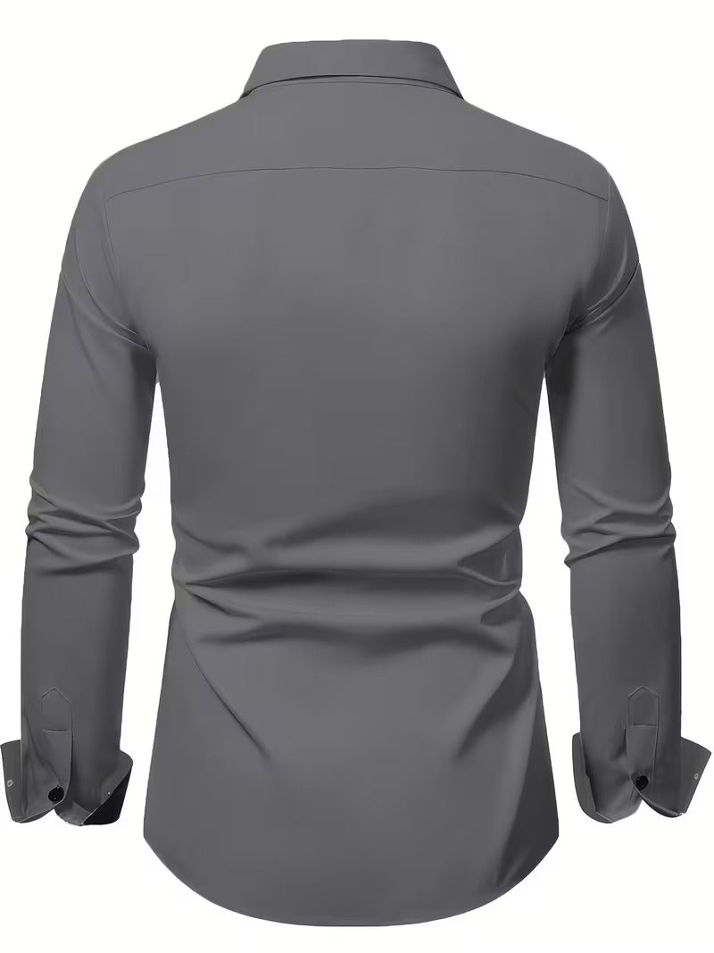 Men Full Sleeve Grey Casual Shirt (SKU-001)